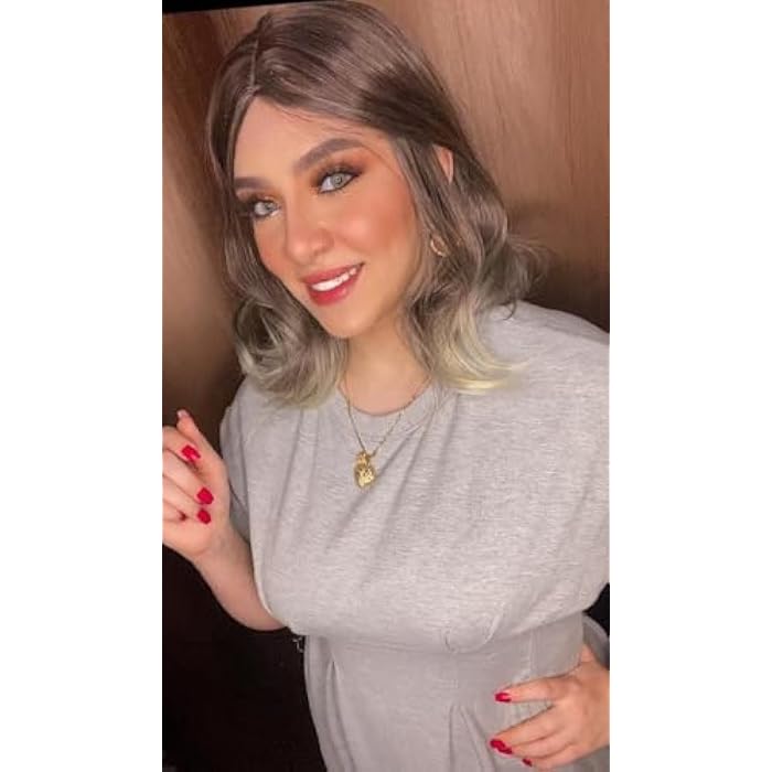 DILLARDS Synthetic Gray Ombre Wig, Medium Length Wavy Style, Heat Resistant Fiber, Natural Looking Side Part, Cosplay Fashion Hair Piece - Image 4